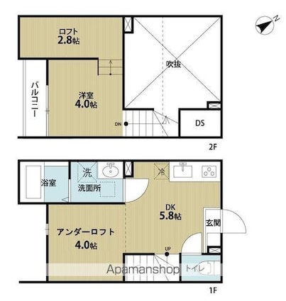 ｉｏ[1DK/23.72m2]の間取図