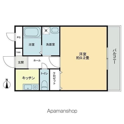 ガレージライフ高松東[1K/28.9m2]の間取図