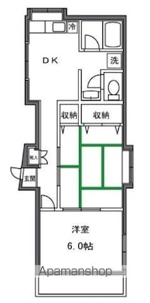 小榑ハイツ[2DK/42.69m2]の間取図