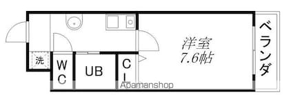 第Ⅱ太陽ハイツ南草津[1K/25.06m2]の間取図