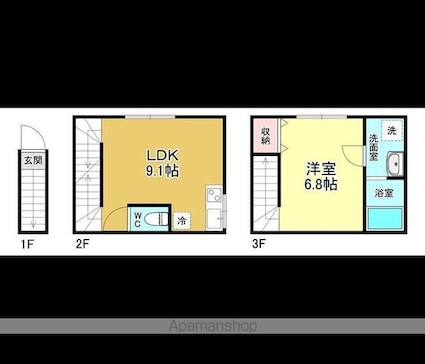 エクセルコート武蔵関[1LDK/40.07m2]の間取図