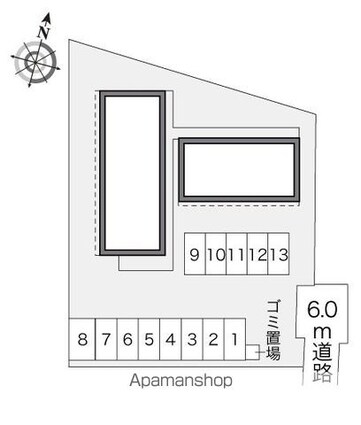 レオパレス一番町[1K/19.87m2]の配置図