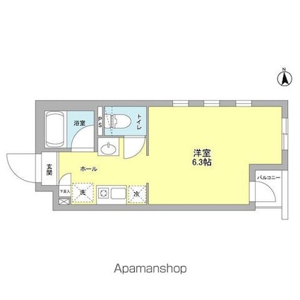 スクエア　パーク[1K/19.35m2]の間取図