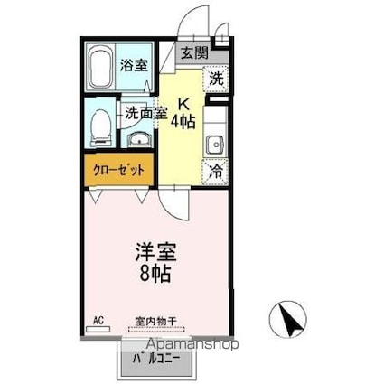 セジュールたかなわＩＩ[1K/26.9m2]の間取図