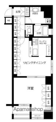 イトーピア池袋メトロポリタン[1LDK/55.44m2]の間取図