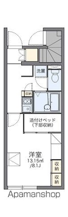 レオパレスクレスト宮前[1K/23.61m2]の間取図