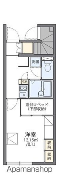 レオパレスクレスト宮前[1K/23.61m2]の間取図