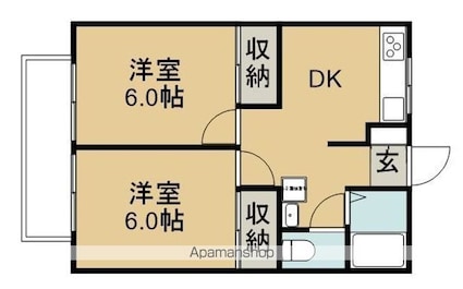 Ｗｈｉｔｅ　Ｇｏｏｓｅ[2DK/40m2]の間取図