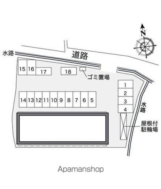 レオパレスファミール　翠峰[1K/23.61m2]の配置図