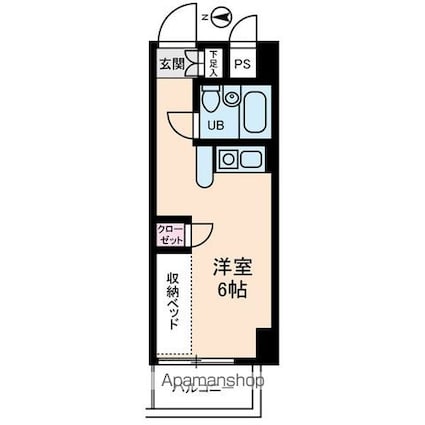インディビレッジ[1R/16.25m2]の間取図