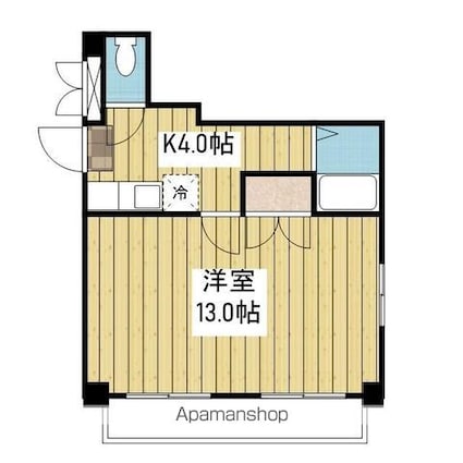 福岡ビル[1K/39.87m2]の間取図