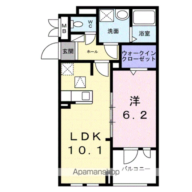 和歌山県和歌山市紀三井寺[1LDK/41.1m2]の間取図