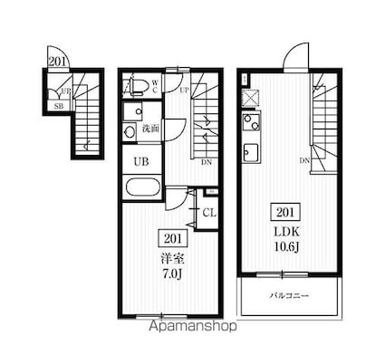 ミハス四谷三丁目[1LDK/46.16m2]の間取図