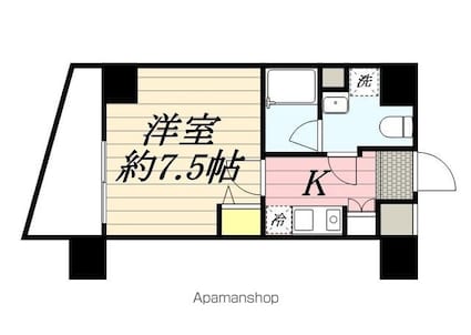 東京都立川市曙町２丁目[1K/25.2m2]の間取図