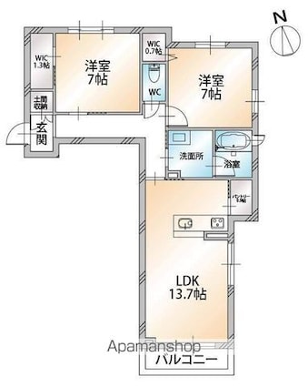 シャーメゾン　アルファⅡ[2LDK/69.68m2]の間取図