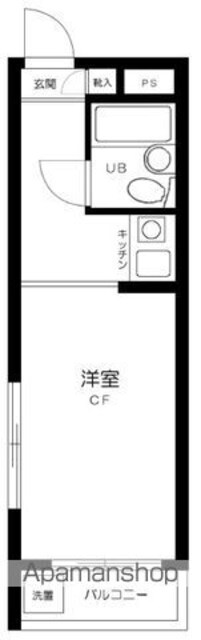 スカイコート荻窪Ⅱ[1R/16.44m2]の間取図