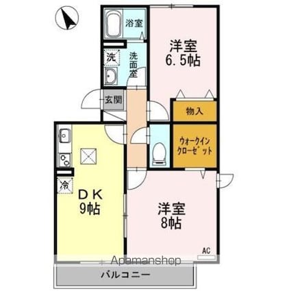 サン・ムーン山内[2LDK/56m2]の間取図