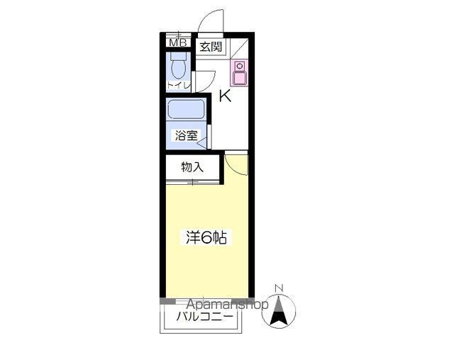とまとⅡ[1K/21.17m2]の間取図