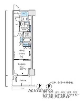ロイヤルパークス赤羽ノース[1DK/32.55m2]の間取図