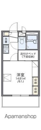 レオパレスＧＡＺＥＢＯ１２[1K/23.18m2]の間取図