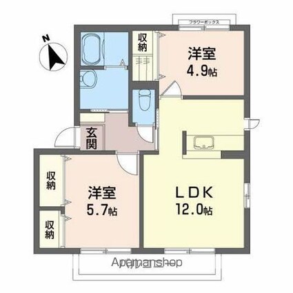 グラン・イーストＡ[2LDK/50m2]の間取図