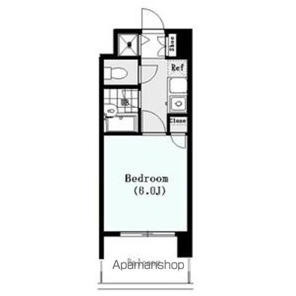 シンシア三田慶大前[1K/19.76m2]の間取図