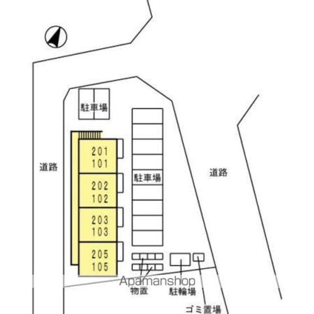 エクシア[1LDK/30.13m2]の配置図