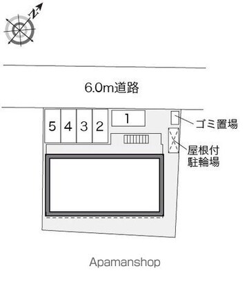 レオパレスパークヒルズ[1K/22.35m2]の配置図
