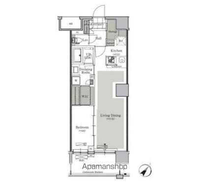 パークキューブ西ヶ原ステージ[1LDK/44.73m2]の間取図