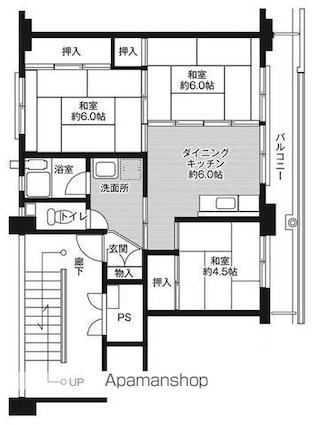 ビレッジハウス矢上３号棟[3DK/53.08m2]の間取図
