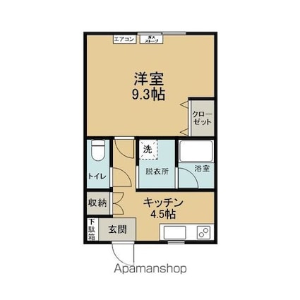 ベルシティ神田[1K/33.12m2]の間取図