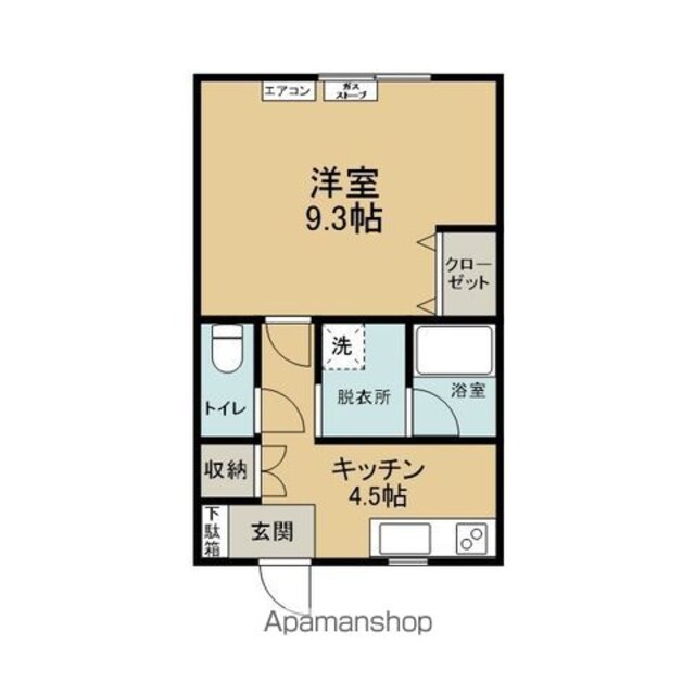ベルシティ神田[1K/33.12m2]の間取図