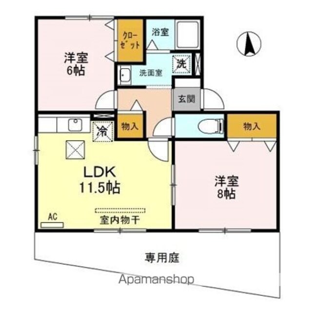 メゾン・フィエルテ　ＡＢＣ[2LDK/57.98m2]の間取図
