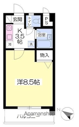 パークサイド[1K/24.48m2]の間取図
