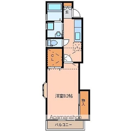 宮城県多賀城市新田字六歳[1K/34.7m2]の間取図