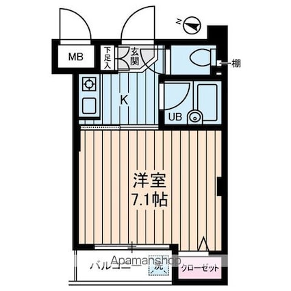 アヴェニール高井戸[1K/20m2]の間取図