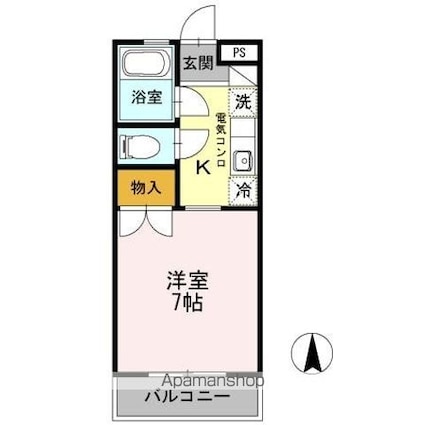 ＥＬＲＶＥＲ（エルヴェ）[1K/22.68m2]の間取図