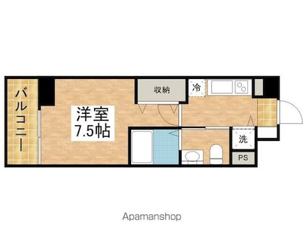 プラウドフラット仙川[1K/24.55m2]の間取図