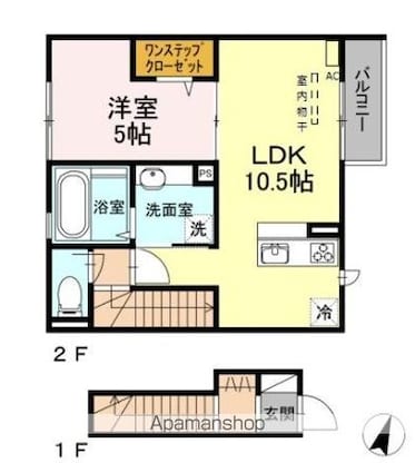 Ｈｏｕｓｅ祐天寺[1LDK/45.95m2]の間取図