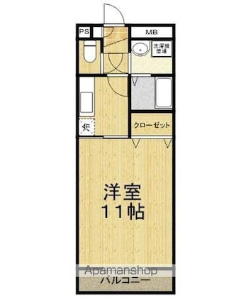 ボンヌシャンス[1K/32.26m2]の間取図