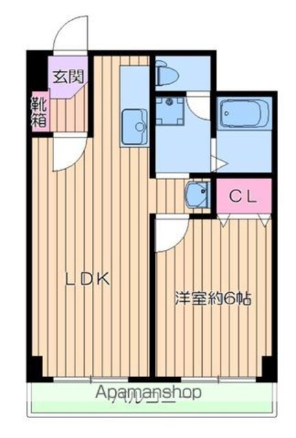 ツイン・コート[1LDK/38.88m2]の間取図