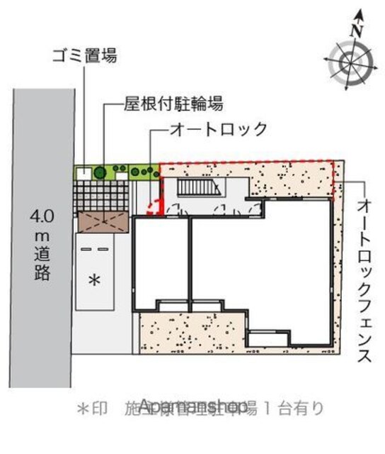 レオネクストＮ＆Ｍ　Ｒｏｓｅ[1K/20.62m2]の配置図