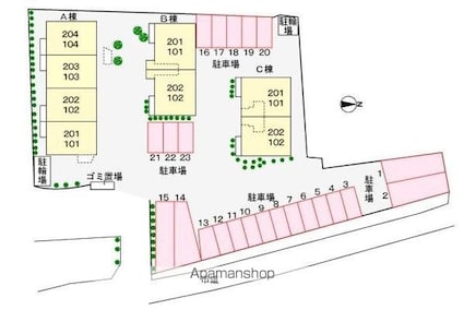 リヴァー・ウィルダーネスＡ[2DK/46.13m2]の配置図