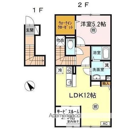 ナウ　リヴィエール[1LDK/56.26m2]の間取図