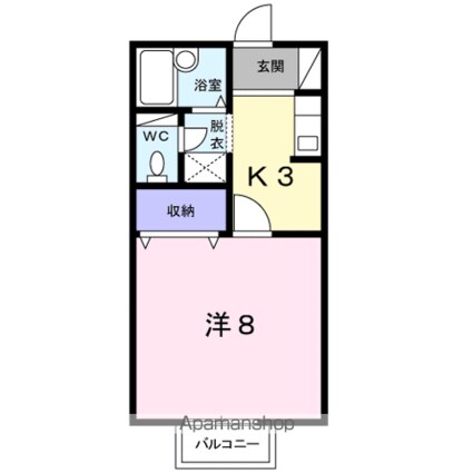セジュール松降[1K/26m2]の間取図