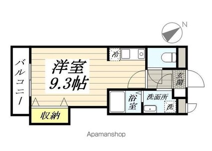 ツーハウゼ鹿嶋[1R/25.08m2]の間取図