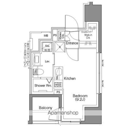 ザ・パークハビオＳＯＨＯ大手町[1R/25.25m2]の間取図