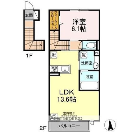 フォルビート[1LDK/50.46m2]の間取図