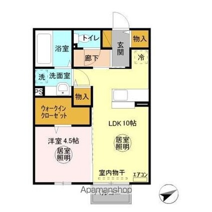 アイリス[1LDK/40.29m2]の間取図