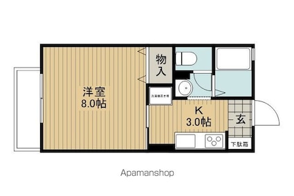 サン・セジュールＡ棟[1K/26.71m2]の間取図